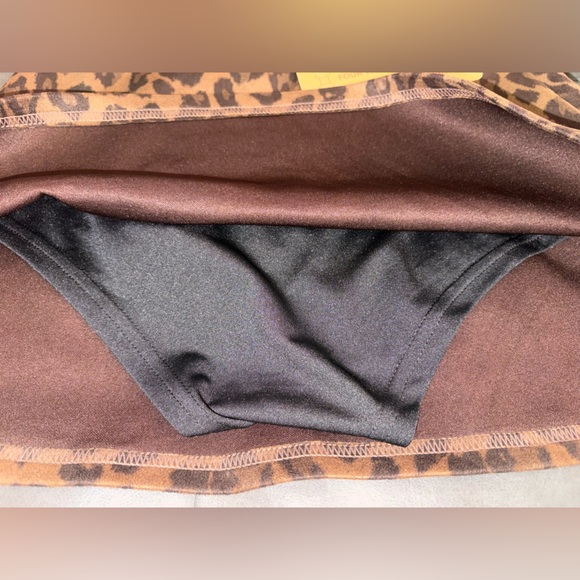 Leopard Print Shaping Shorts Super Soft Stretch Brown Black Lined size XS - Picture 4 of 7